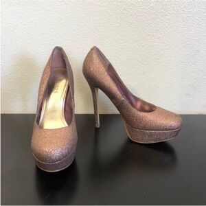 Bakers Pink Multicolor Sparkle High Heels